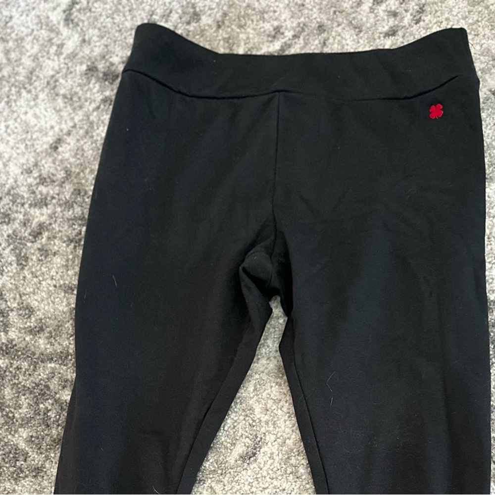 Lucky brand Black Leggings with Red Shamrock Accent!